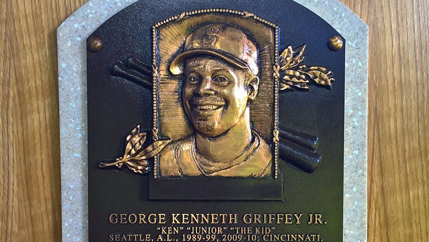 Photos: Ken Griffey Jr.'s Hall of Fame plaque on display at Safeco