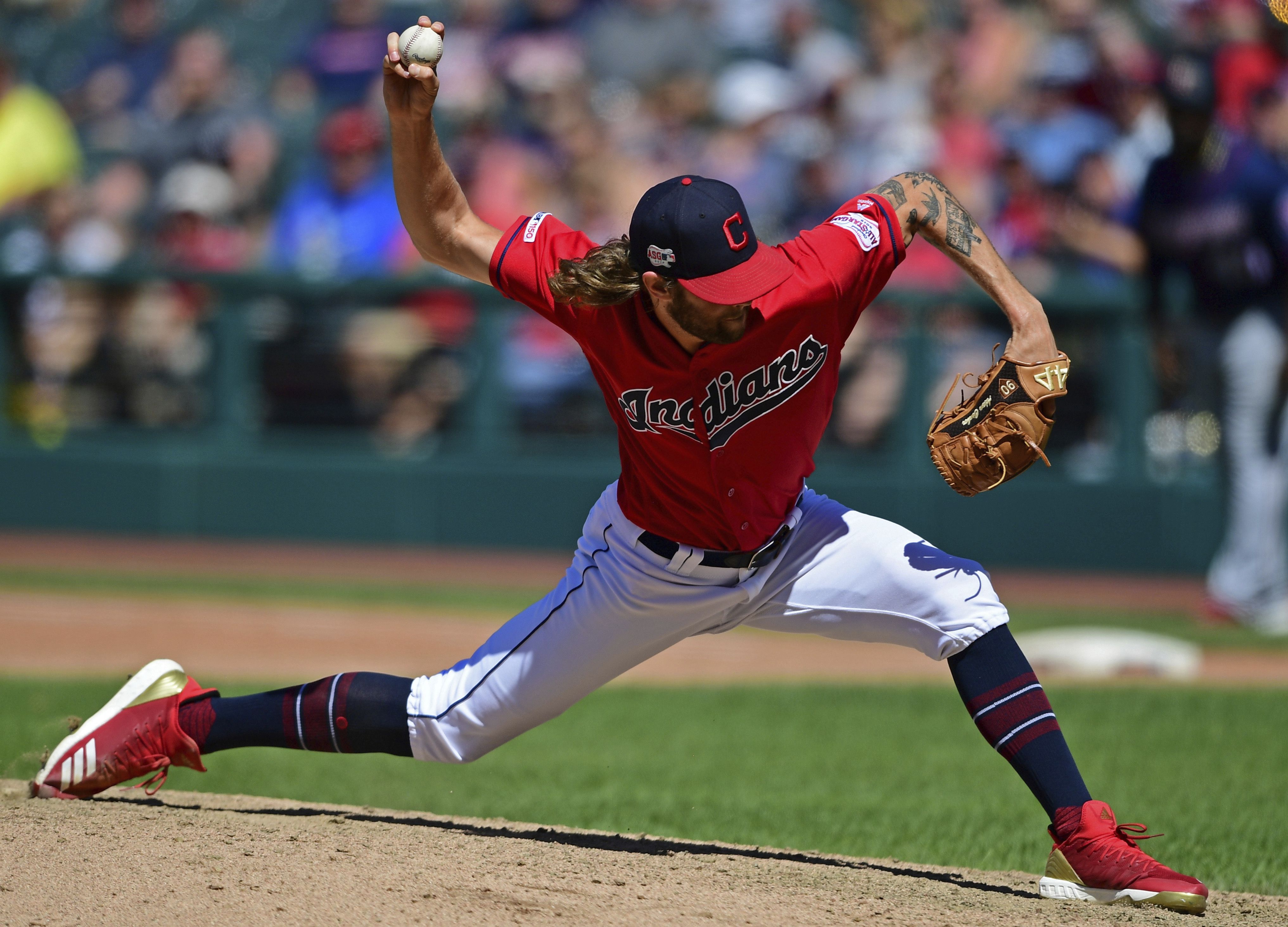 Puyallup's Adam Cimber pitching for Cleveland Indians