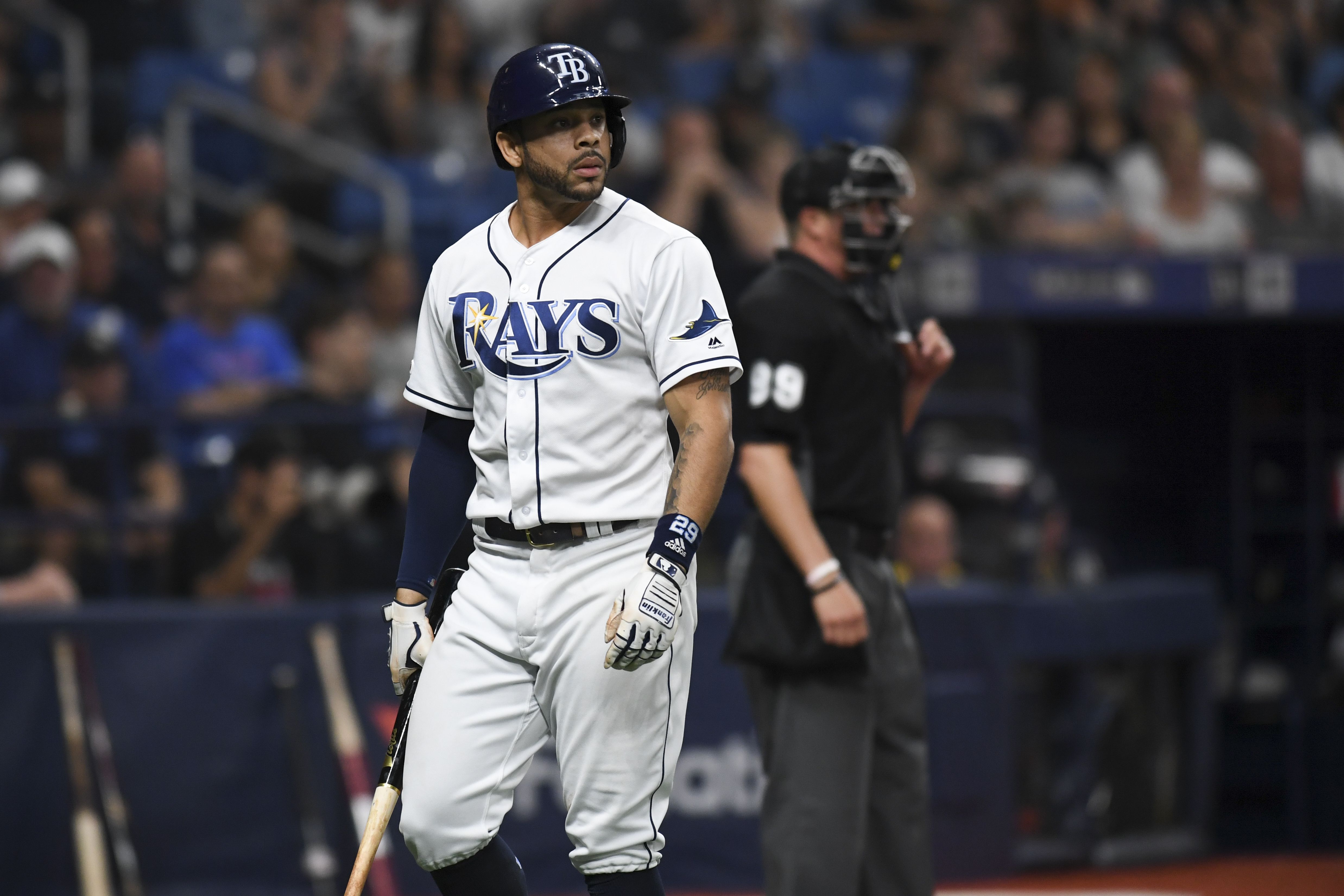 Rays' Tommy Pham optimistic after leaving in fifth inning due to