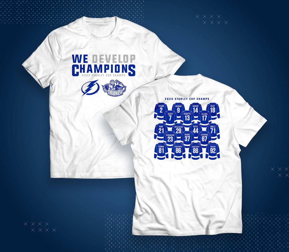 Tampa Bay Lightning 2020 Stanley Cup Champions Team Roster Shirt