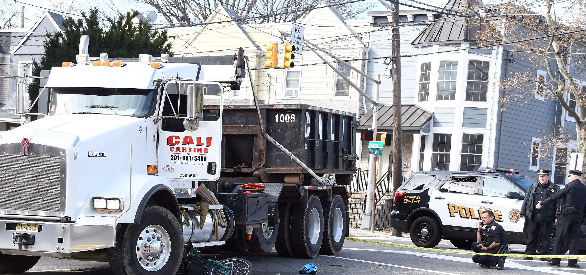 Jersey City NJ crash scene on Paterson Plank Road