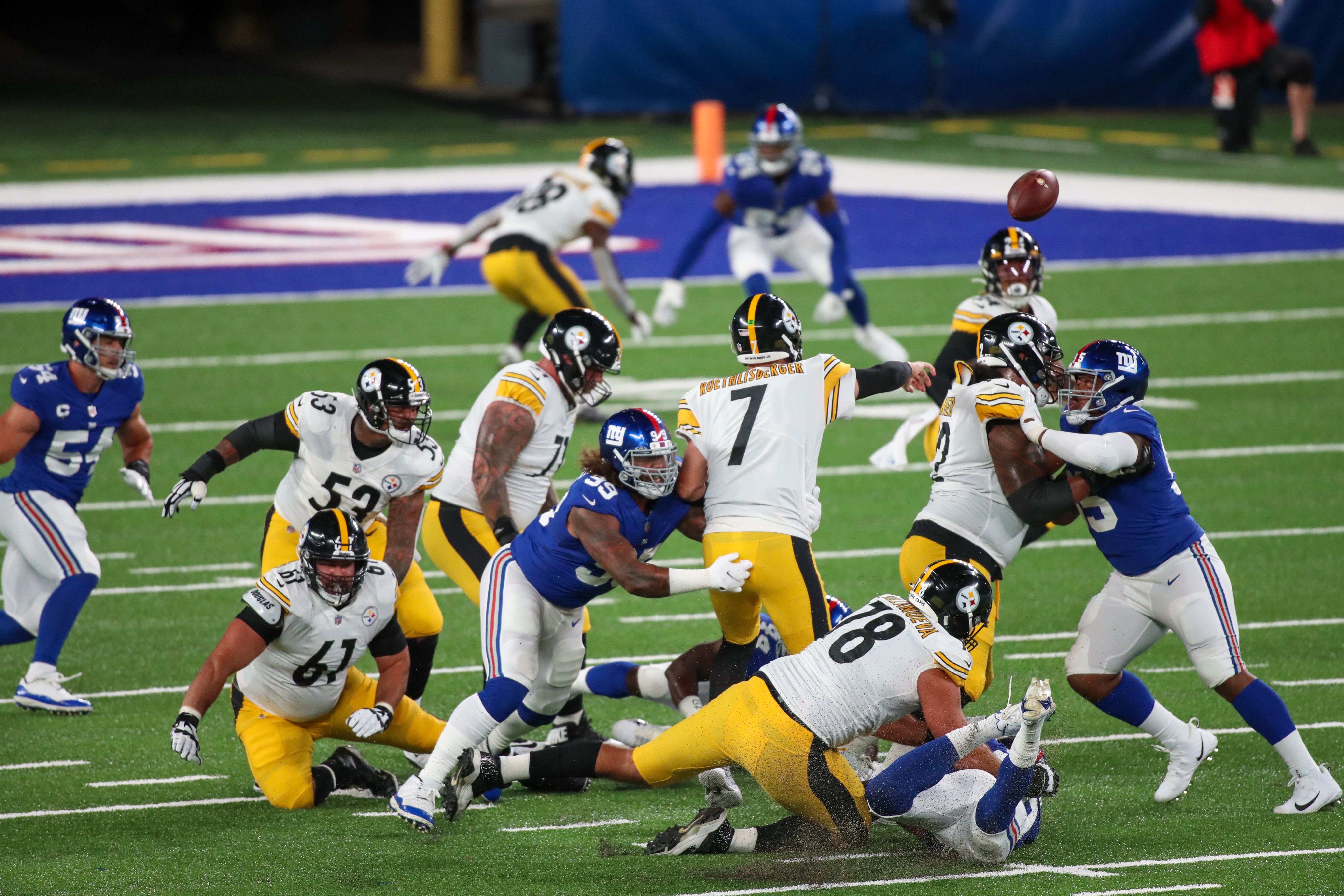 NY Giants lose season opener, 26-16, to Pittsburgh Steelers in empty  MetLife Stadium 