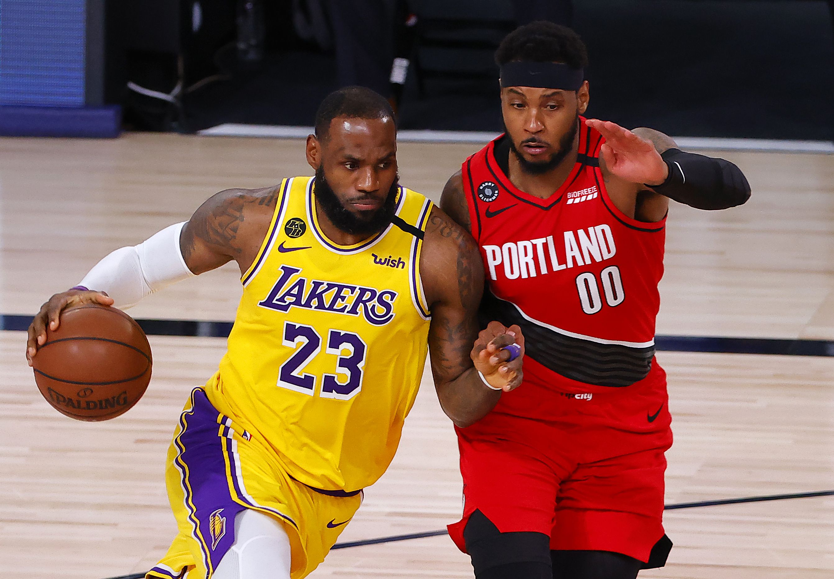 LeBron James leads Los Angeles Lakers to playoff rout of Portland