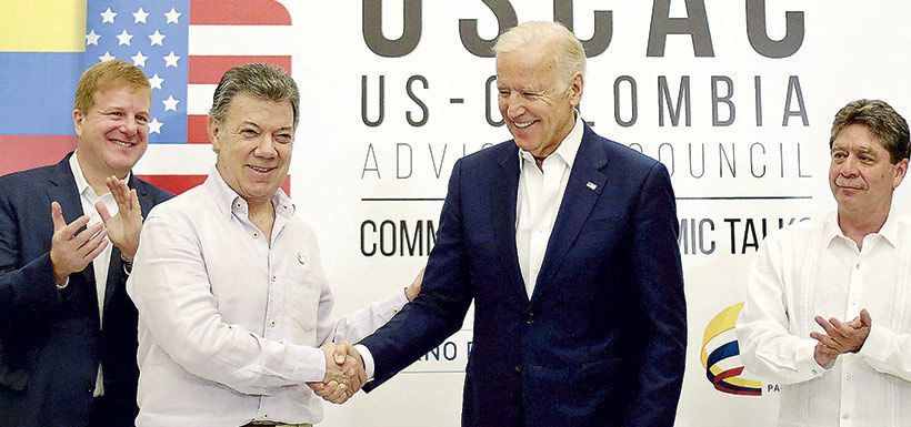 Juan Manuel Santos con Joe Biden