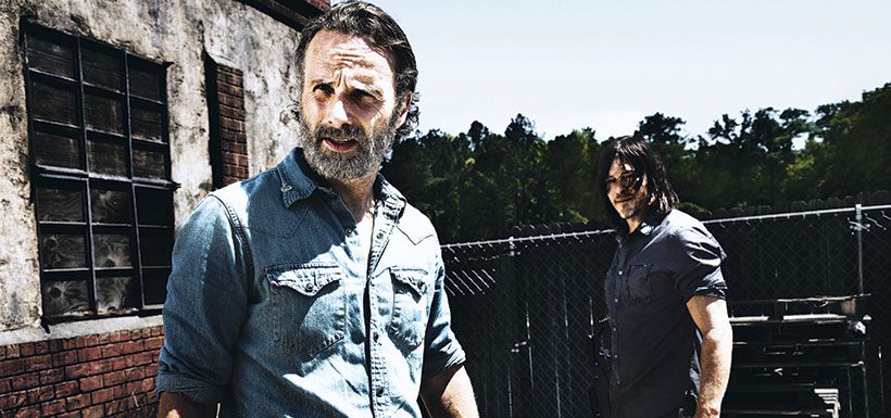 Rick Grimes (Andre Lincoln) y  Daryl Dixon (Norman Reedus) en The Walking Dead.