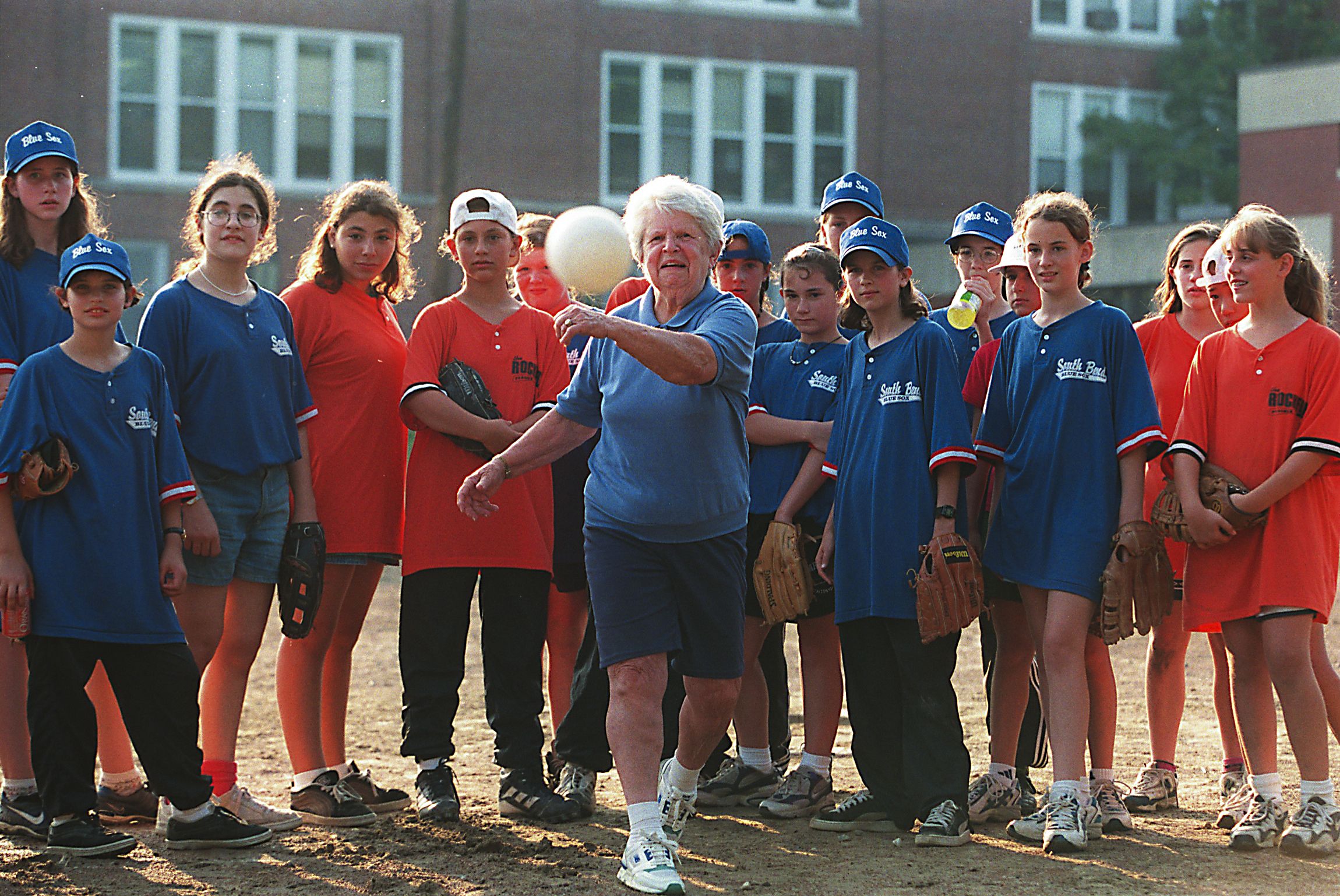 Professional baseball pitcher Mary Pratt, of the Rockford Peaches