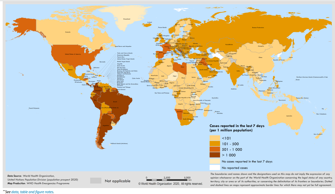 mapa covid OMS