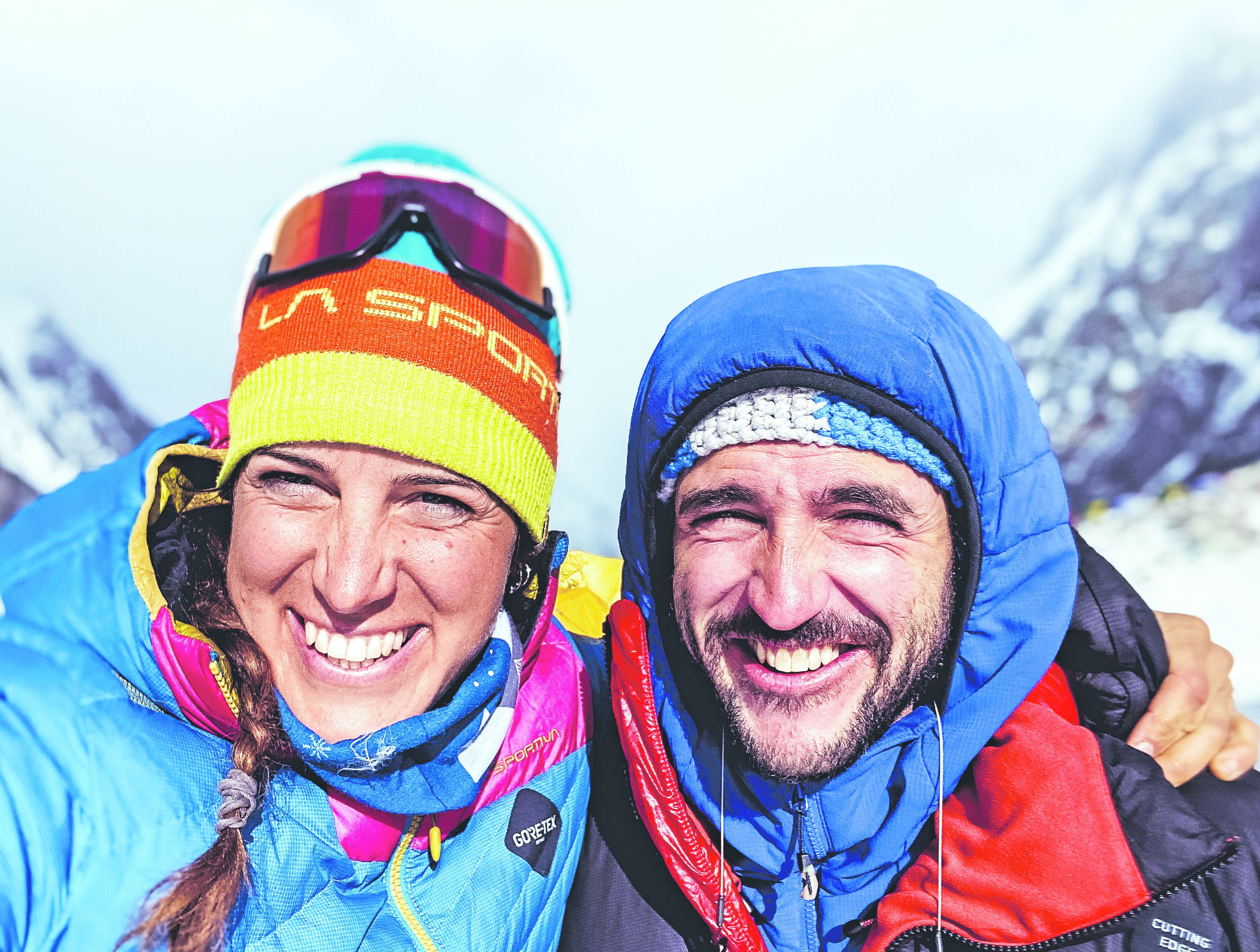 Tamara Lunger y Juan Pablo Mohr, en el campamento base del K2.