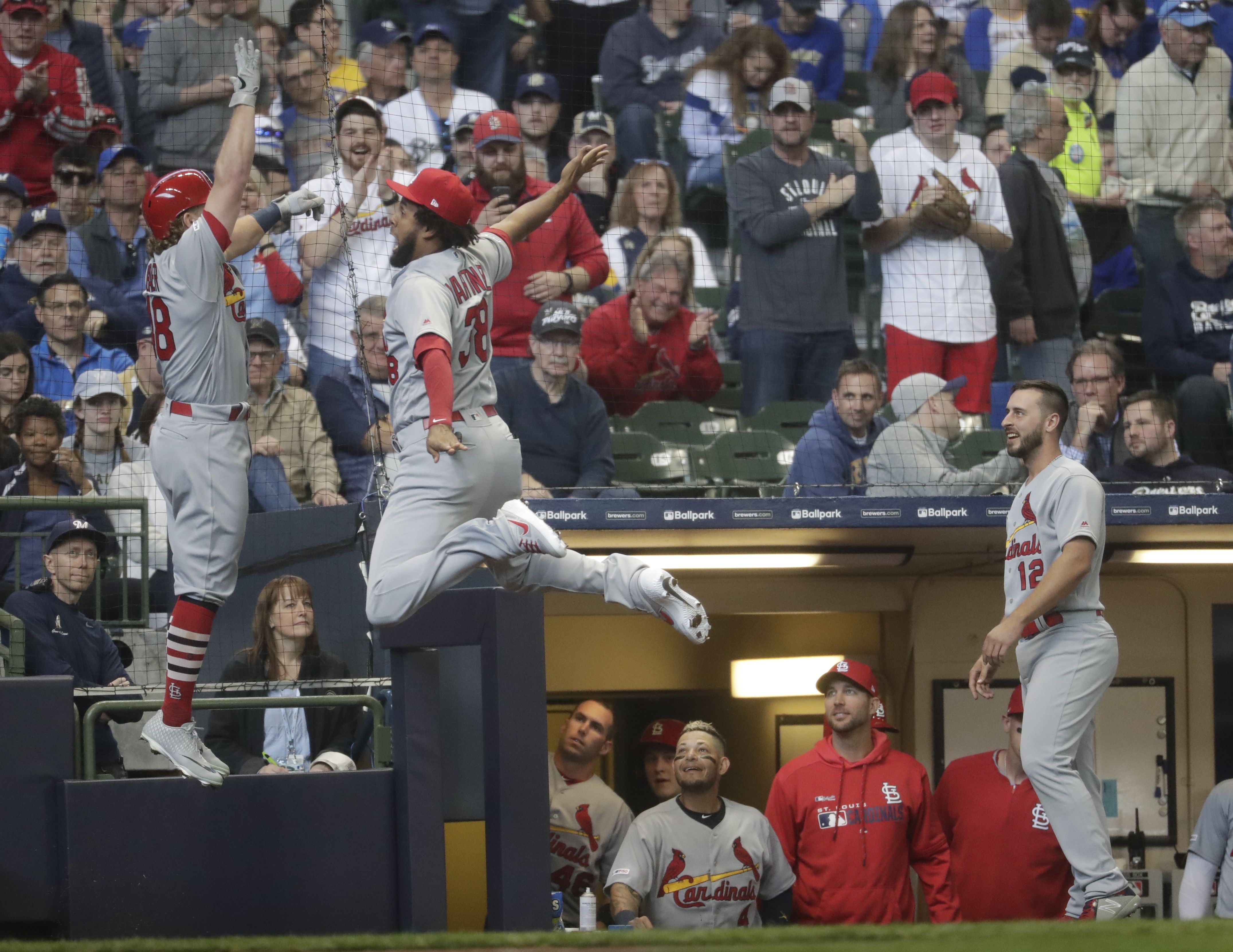 Milwaukee Brewers relief pitcher Josh Hader runs to the dugout