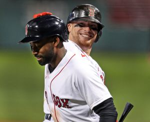 Neither wind, rain delay, nor triple play could derail the Red Sox in a  victory over the National League-leading Braves - The Boston Globe