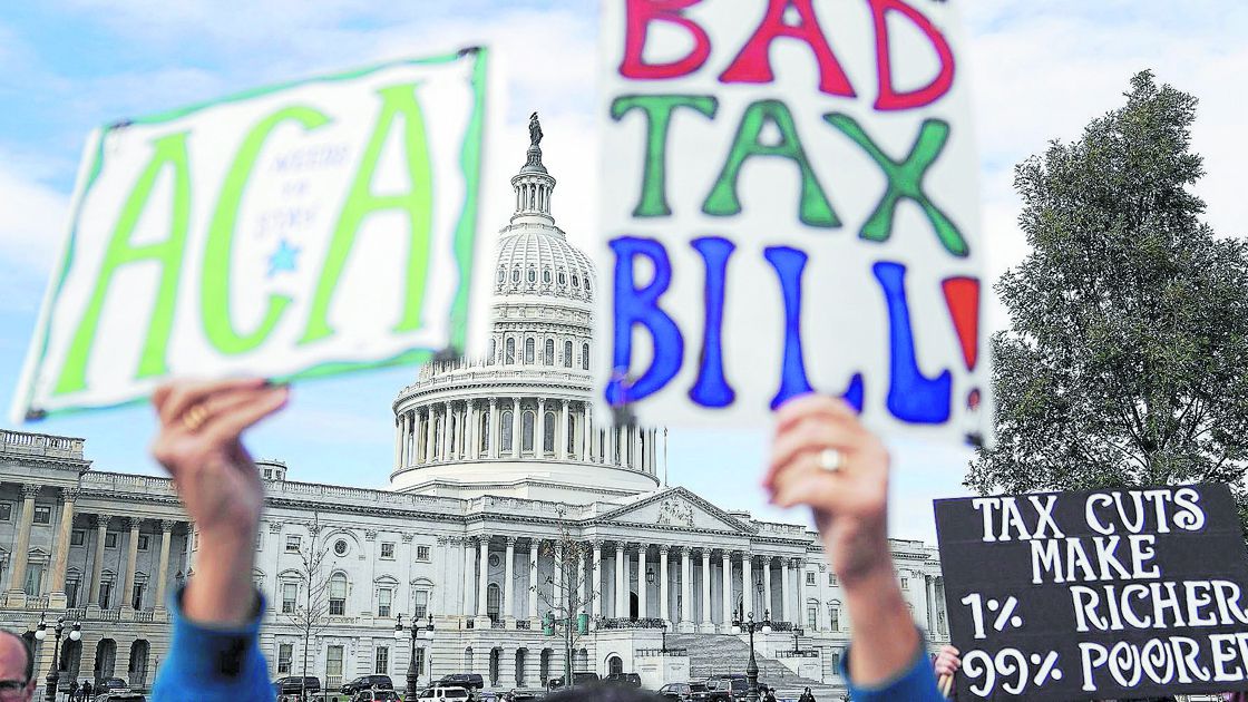 Congressional Democrats Speak At Rally Protesting GOP Tax Bill On Capitol Hill