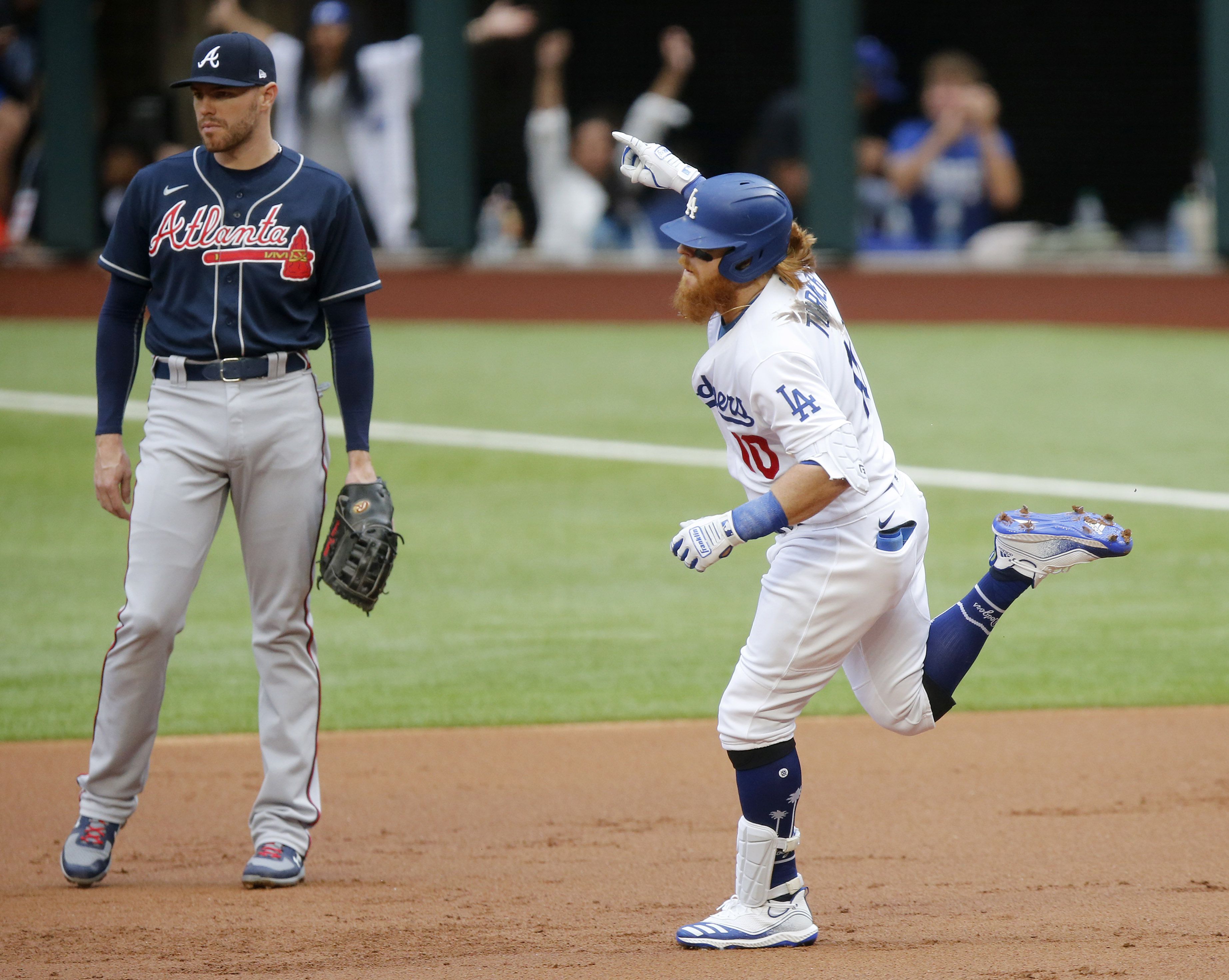 Photos: Pair of HRs, Mookie Betts' clutch catch push Dodgers-Braves to Game  7