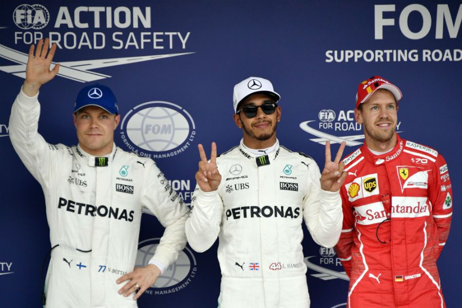 Lewis Hamilton, Valtteri Bottas, Sebastian Vettel