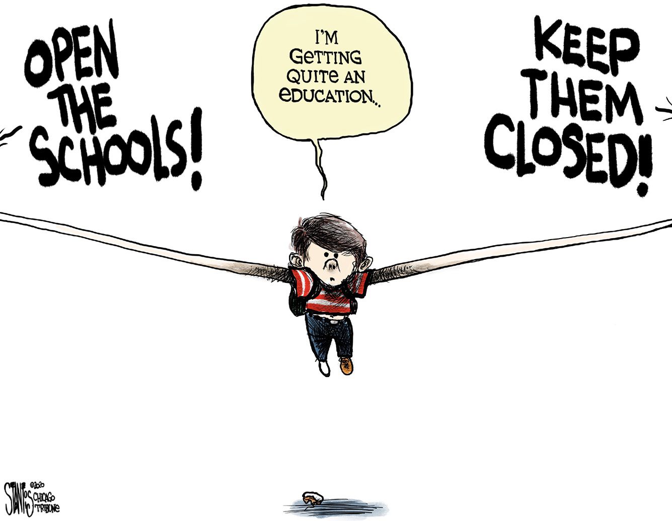 Editorial cartoons for Aug. 9, 2020: Back to school, coronavirus math,  voting by mail 