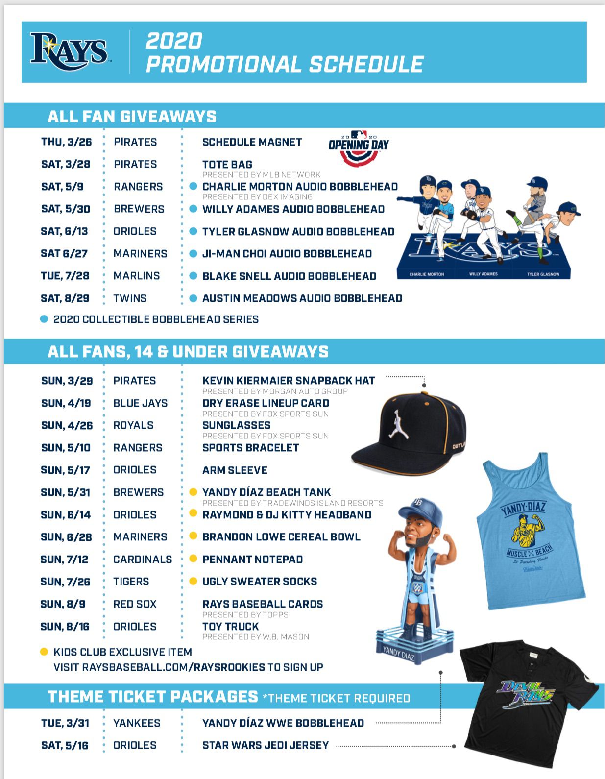 Rays announce ticket info, promotional schedule for 2022 season