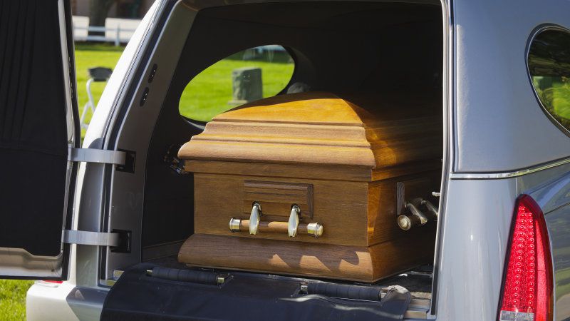 Casket in a Hearse