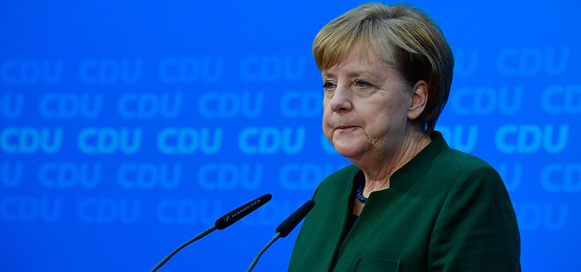 German Chancellor Angela Merkel gives a press conference on November