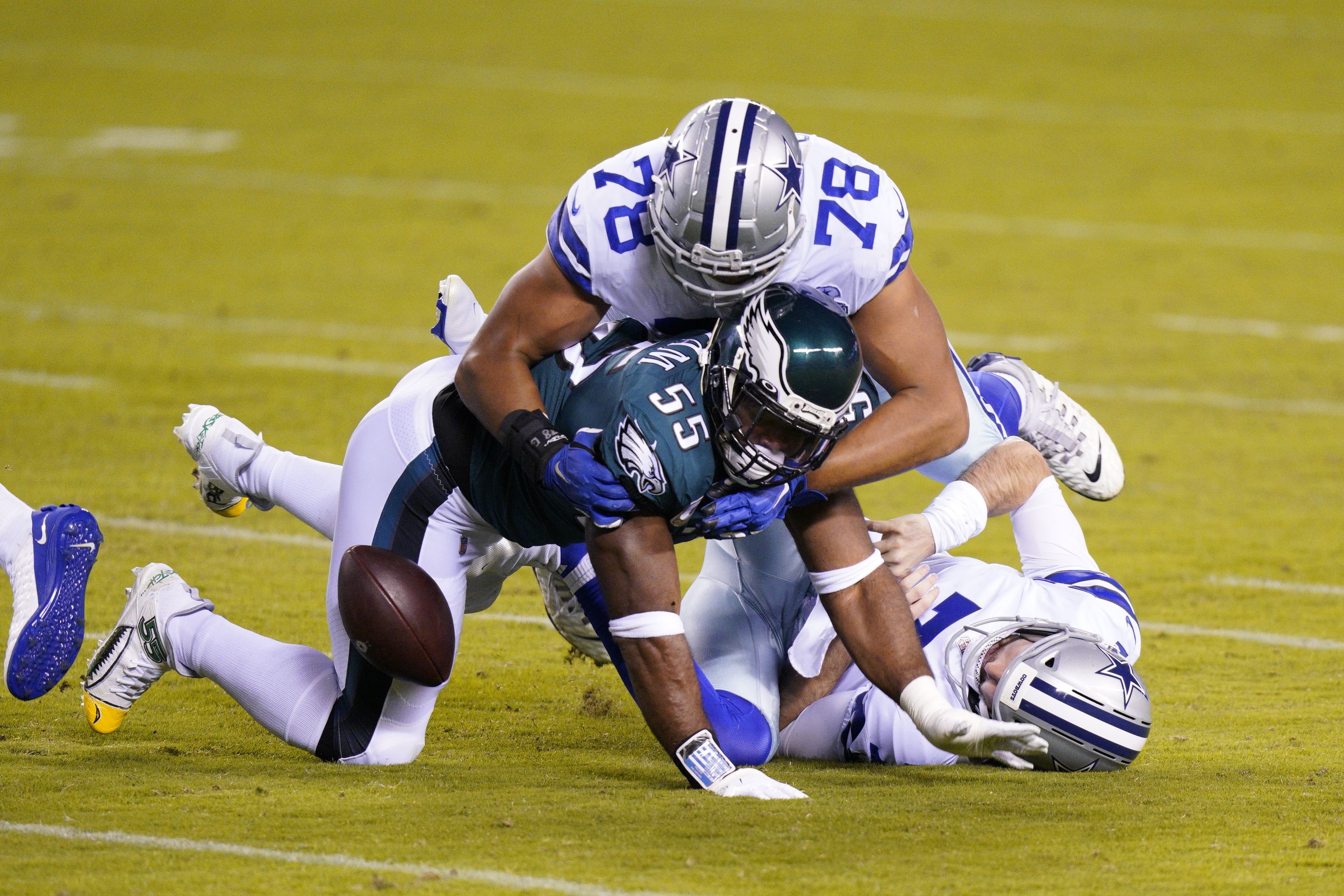 Dallas Cowboys offensive lineman Terence Steele (78) lines up for