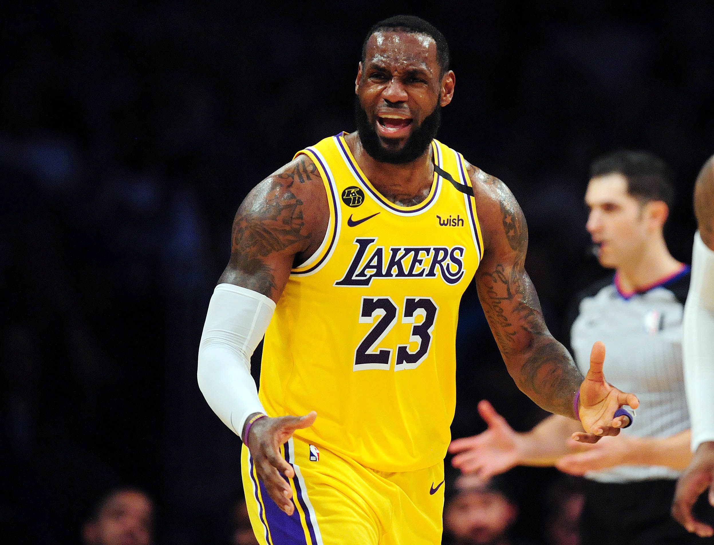 LeBron James, en el partido de los Lakers ante Bucks.