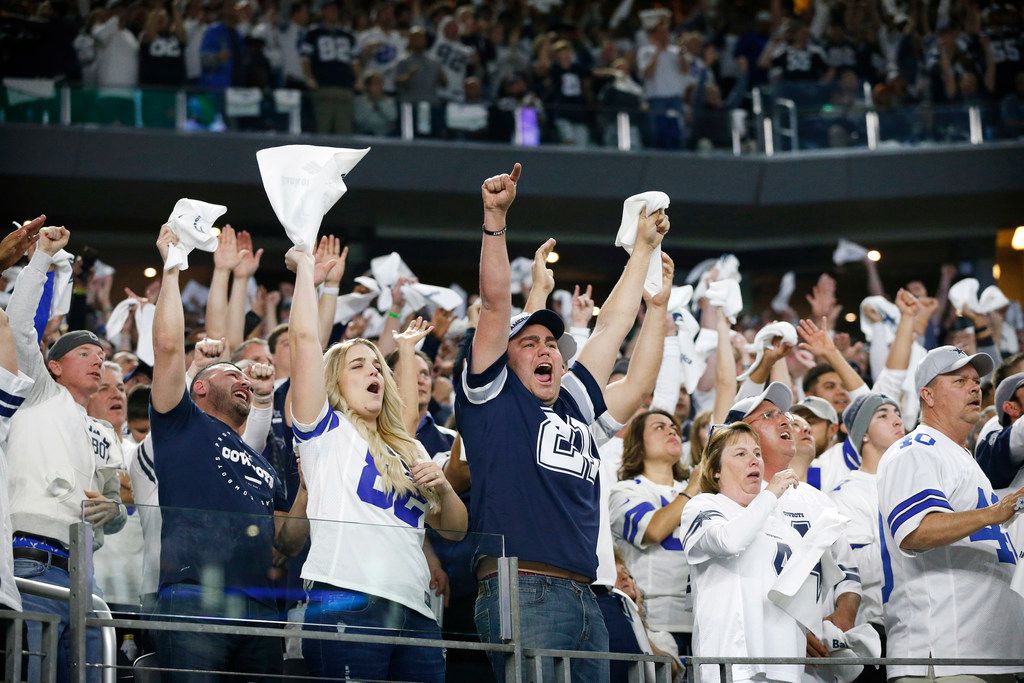 Dallas Cowboys fans duringan NFL football game against the Los