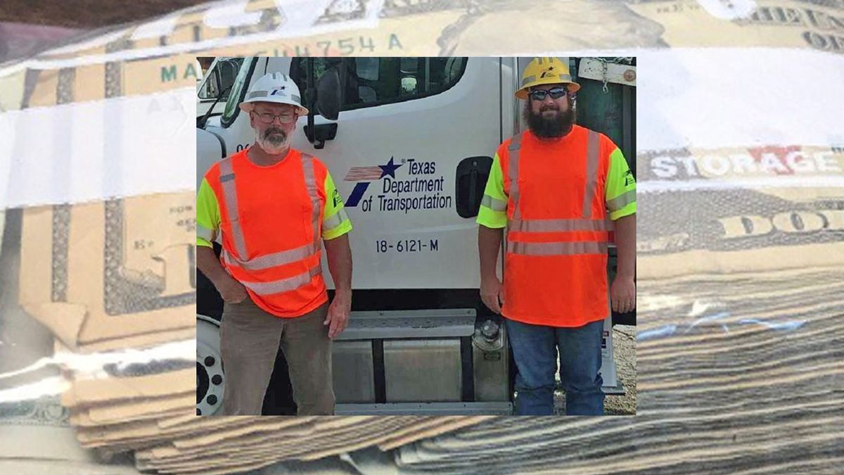 Two TxDOT workers find $2,000 cash on side of highway, turn it in