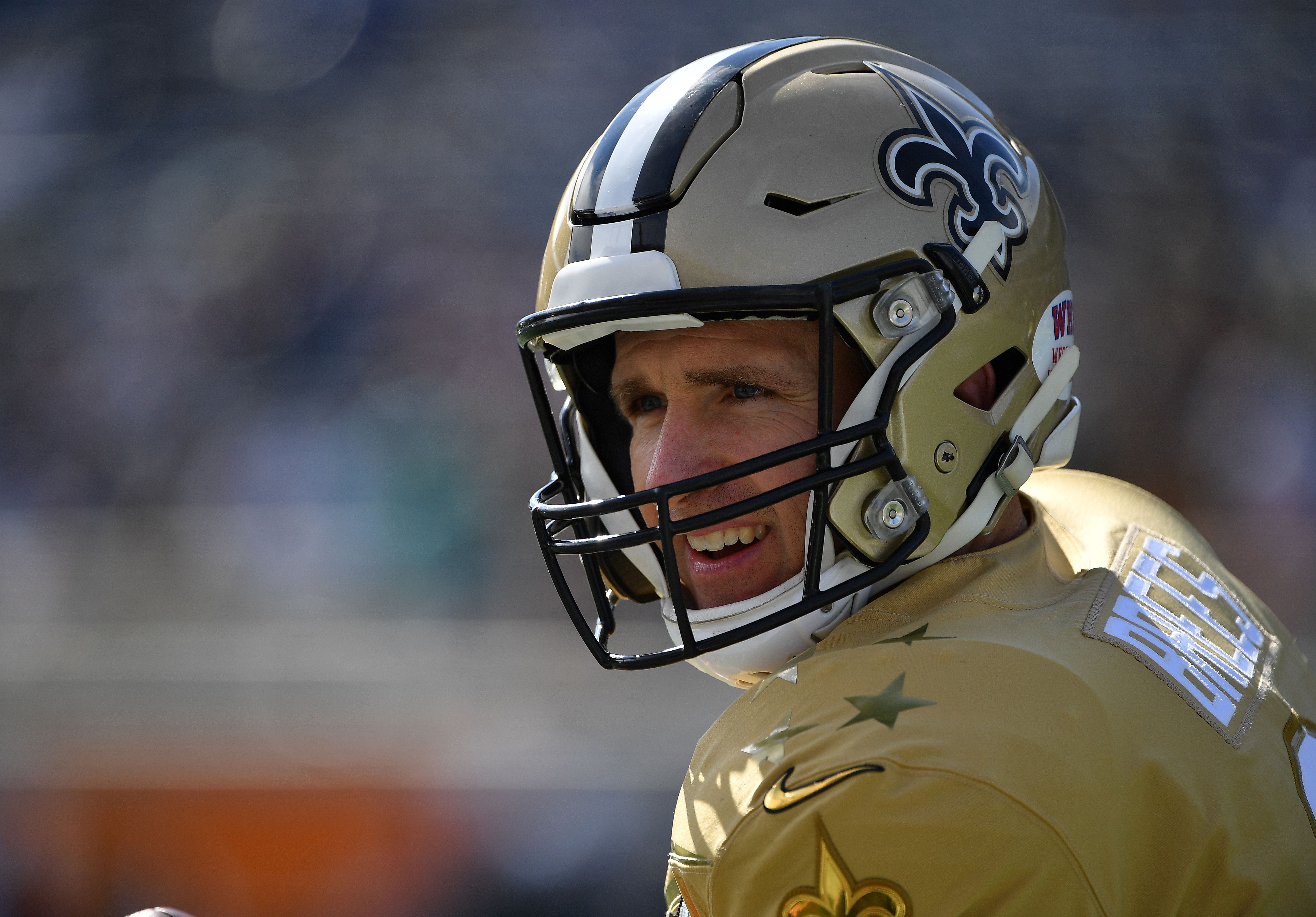 drew brees old helmet