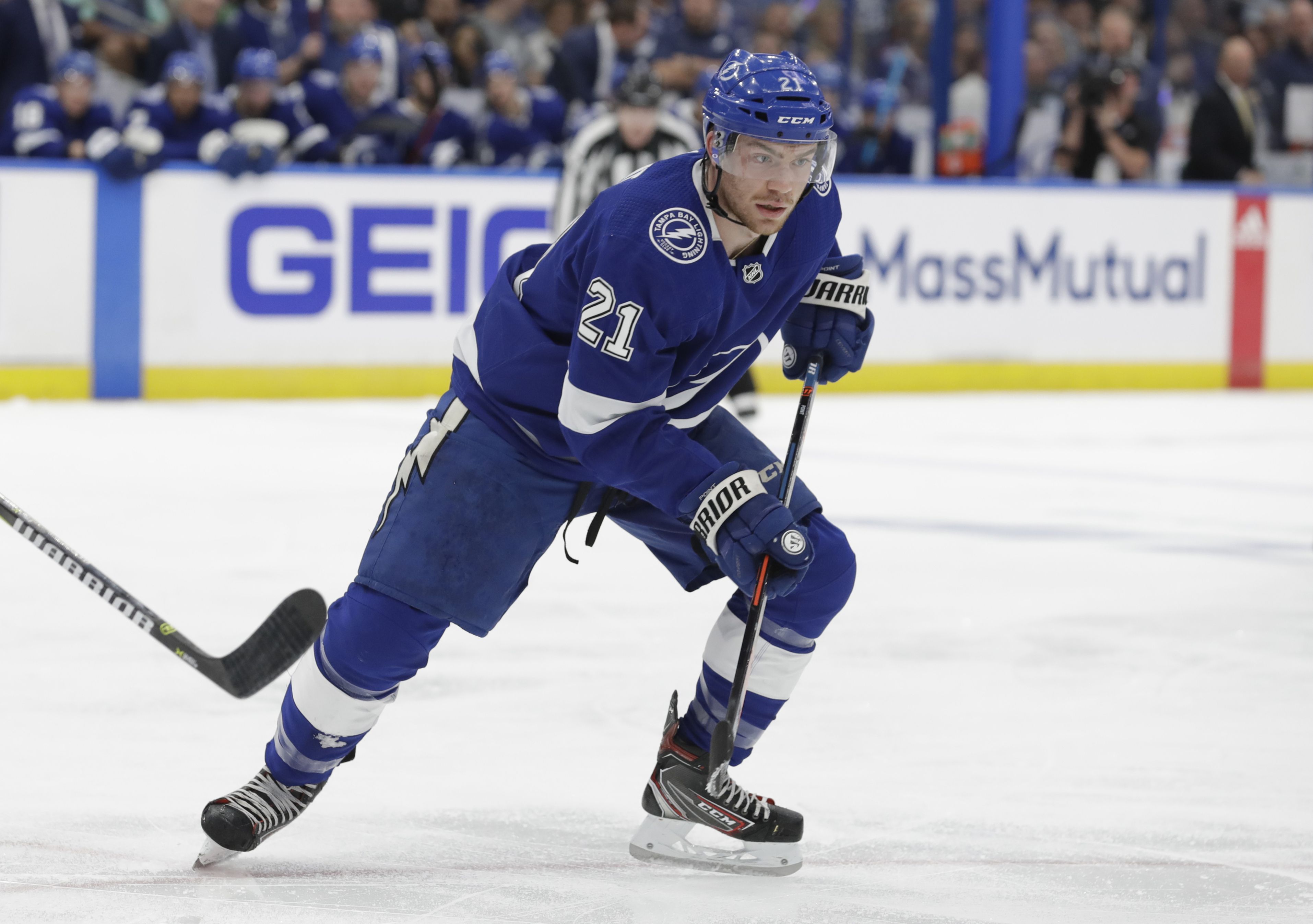 Tampa Bay Lightning's Brayden Point sidelined with upper-body injury