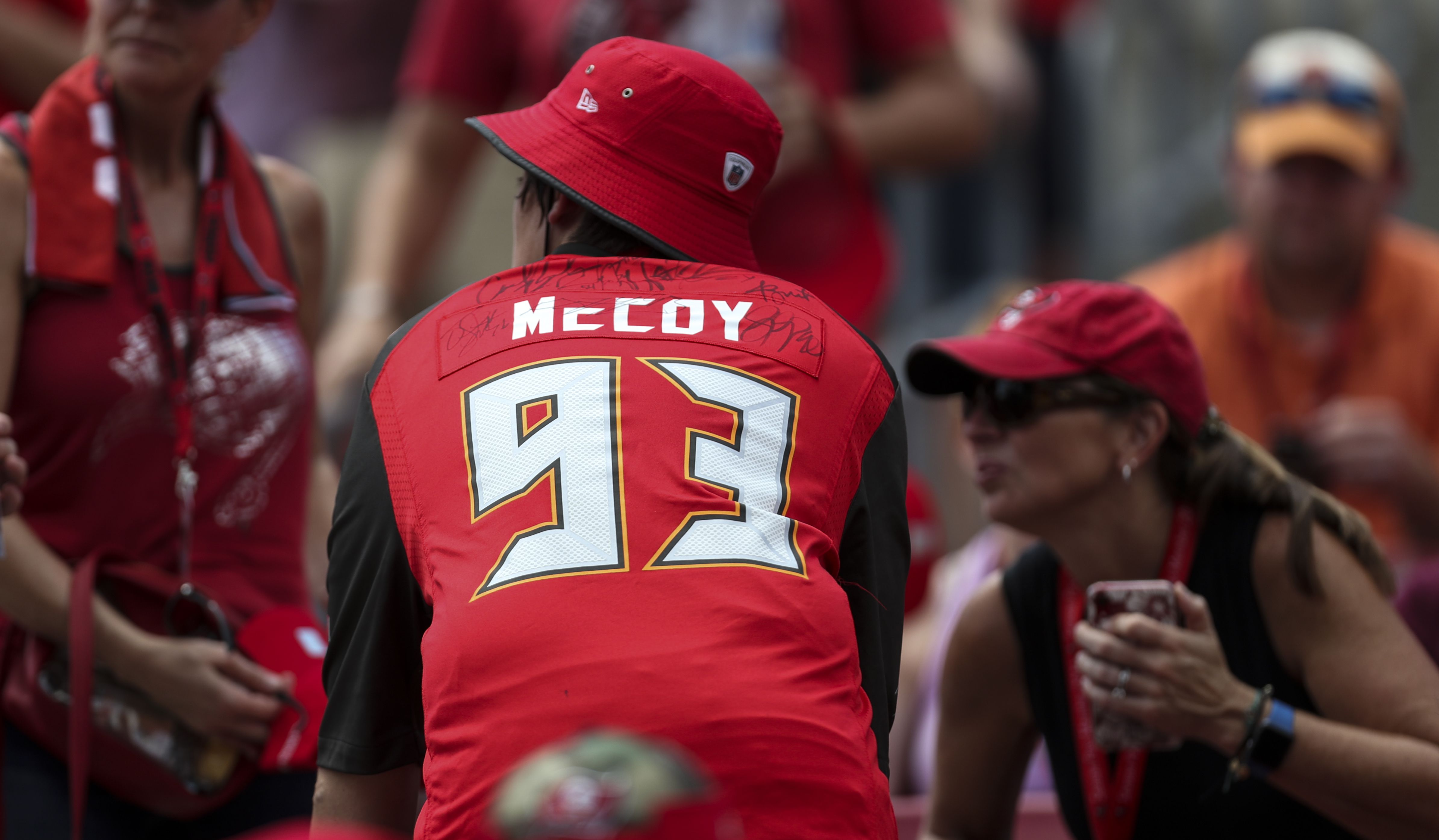 Carolina Panthers' Gerald McCoy (93) runs a drill during practice at the  NFL football team's training camp in Spartanburg, S.C., Monday, July 29,  2019. (AP Photo/Chuck Burton Stock Photo - Alamy