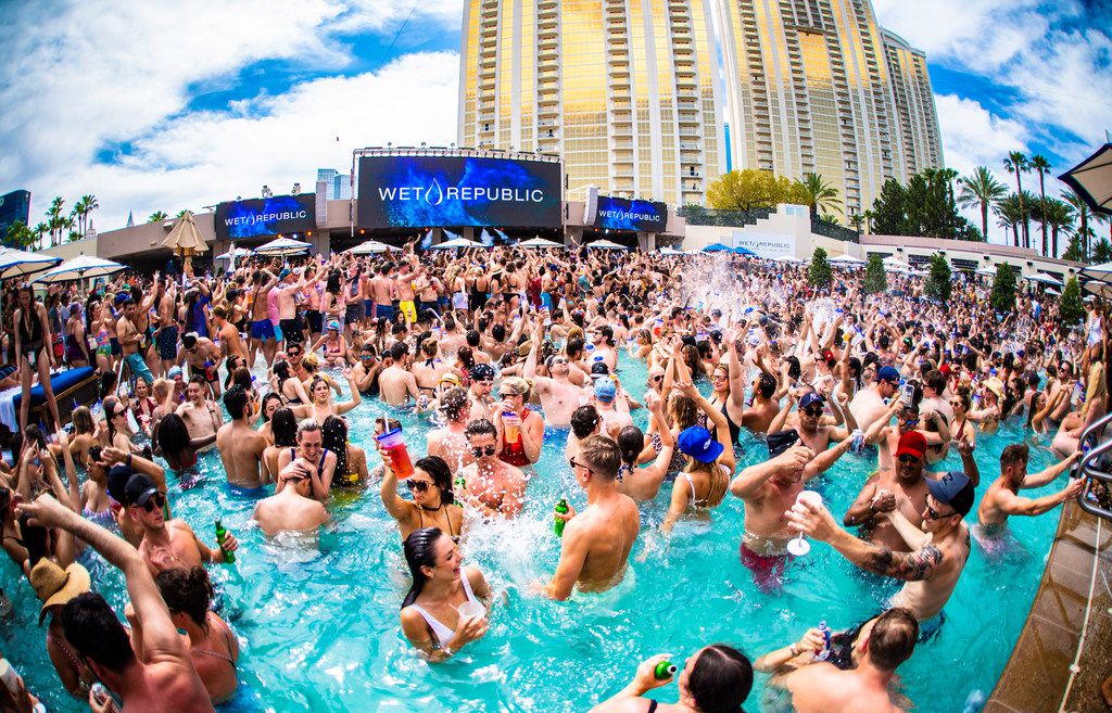 It's not about the swimming at these Vegas party pools