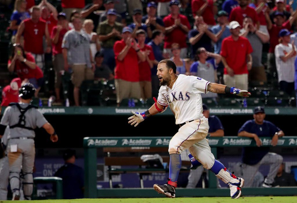 He's at it again: Rougned Odor celebrates a Rangers win by faking a