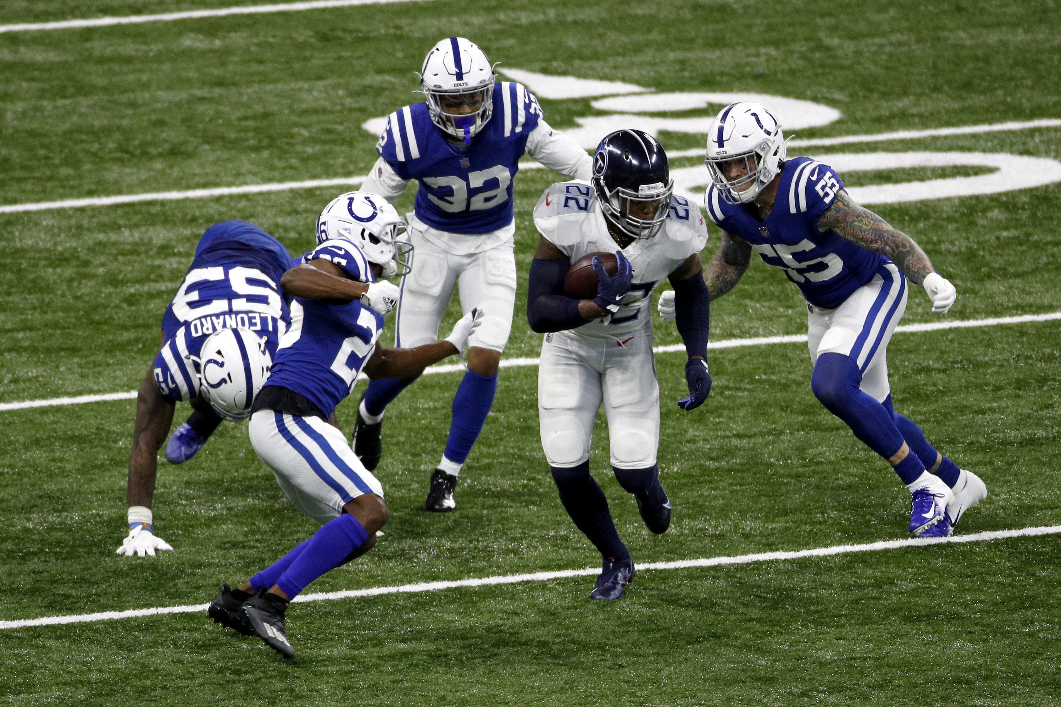 Henry leads into AFC South lead with 45-26 over Colts