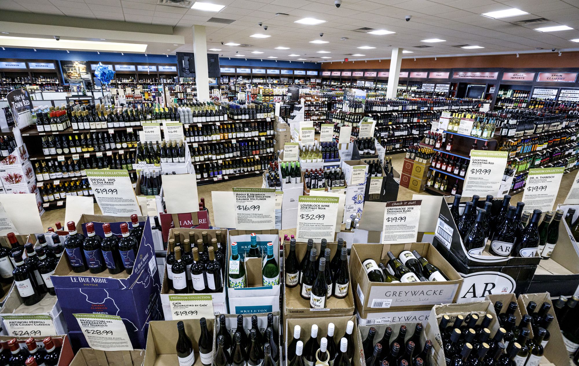 Wine and spirits clearance open near me