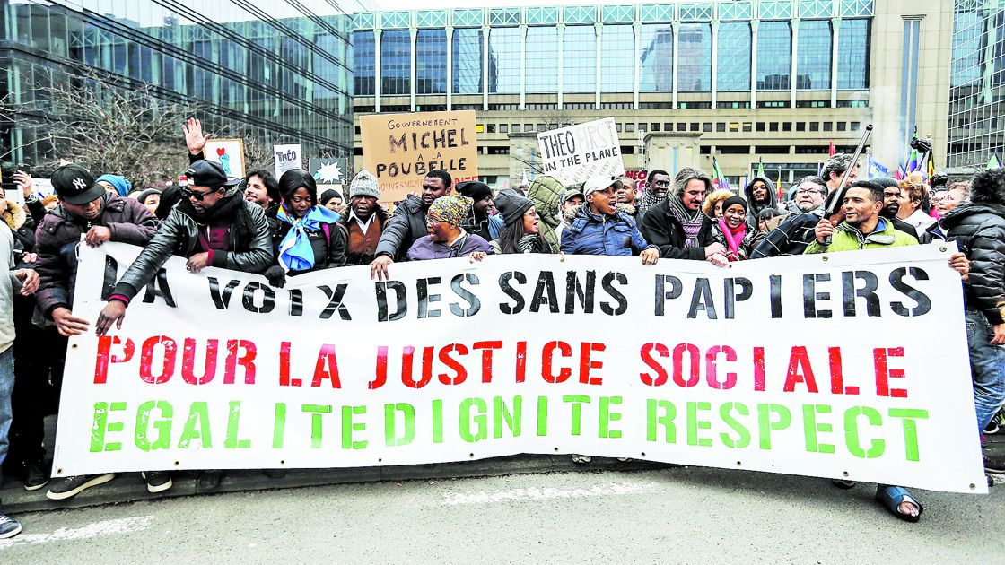 Protest against Belgian Secretary of State for Immigration Theo Francken