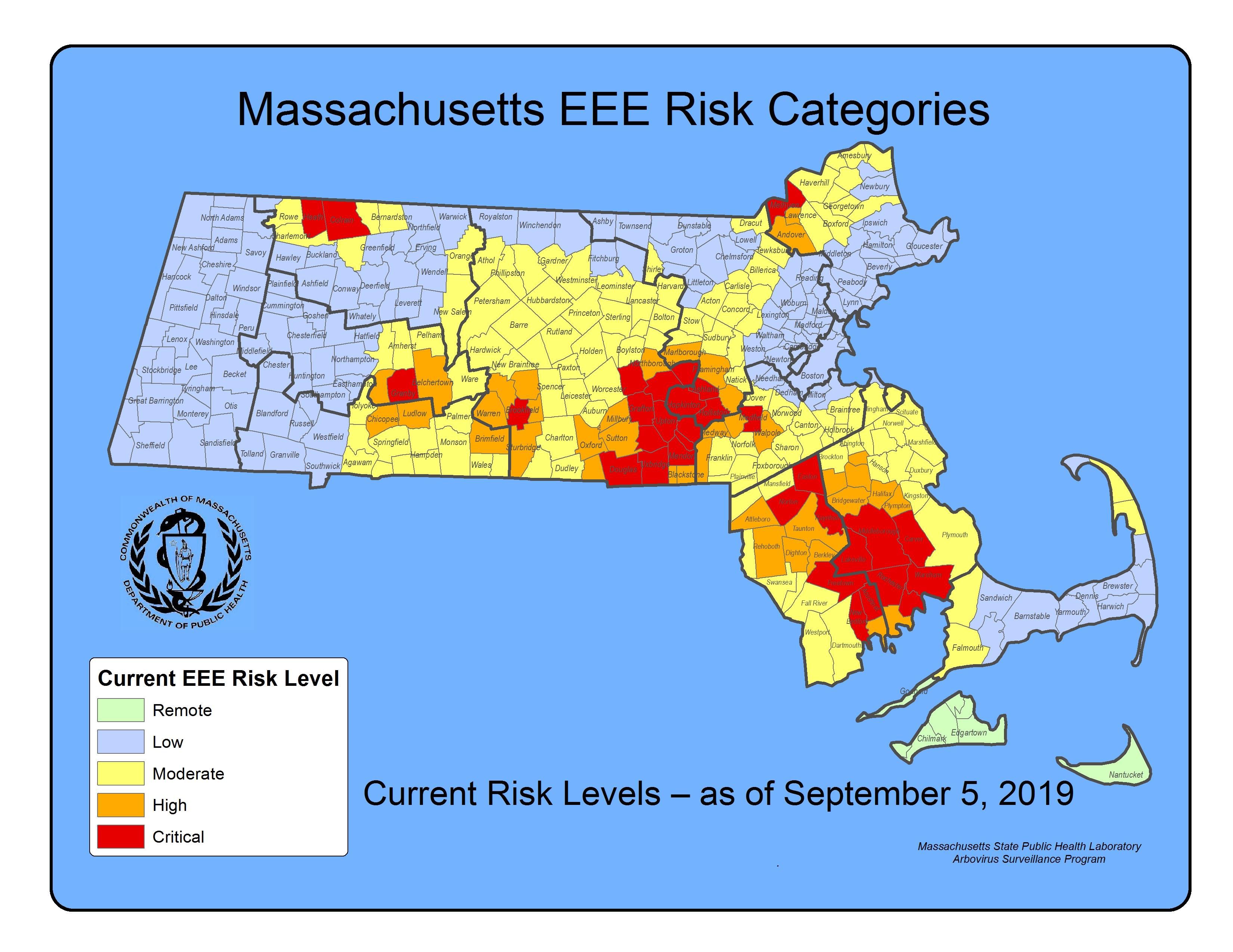 Eee Risk Raised To Critical In 3 Mass Towns After 5th Human Case