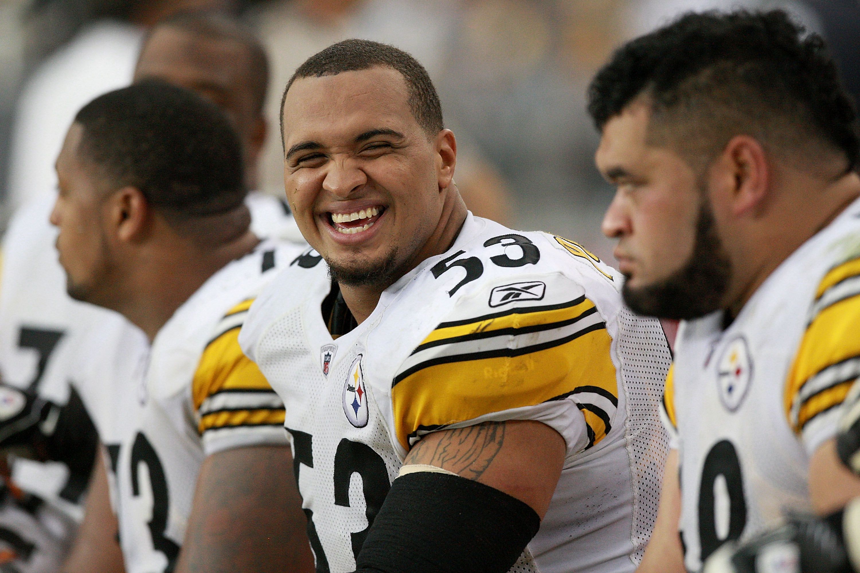 Mike Webster of the Pittsburgh Steelers looks on from the bench News  Photo - Getty Images