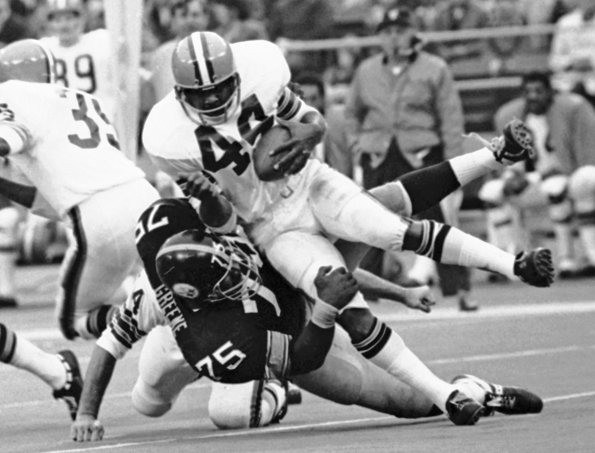 Jan. 2, 2011 - Cleveland, Ohio, U.S - Cleveland Browns quarterback Colt  McCoy (12) is hit just after he throws by Pittsburgh Steelers cornerback  William Gay (22). The Pittsburgh Steelers defeated the