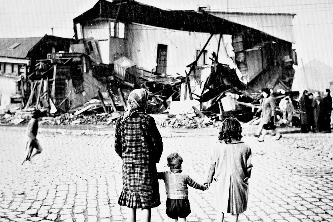 Imagen del terremoto de Valdivia, en 1960, rescatado por la historia sísmica del país.