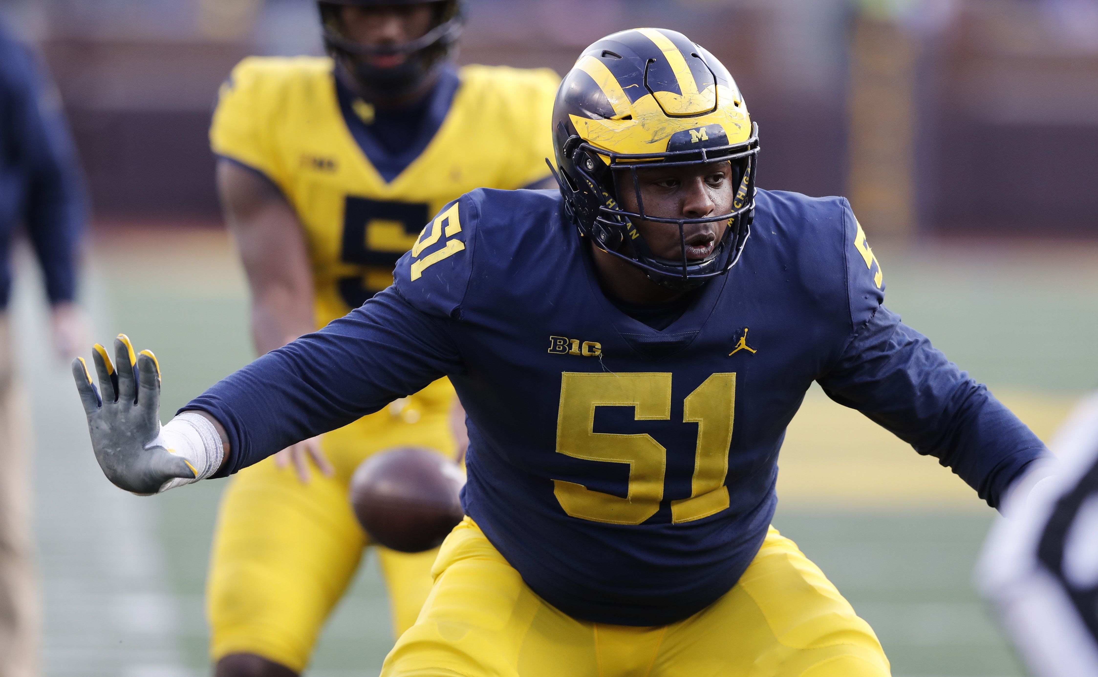 Michigan football Cesar Ruiz Pro Football Focus NFL Draft interior OL