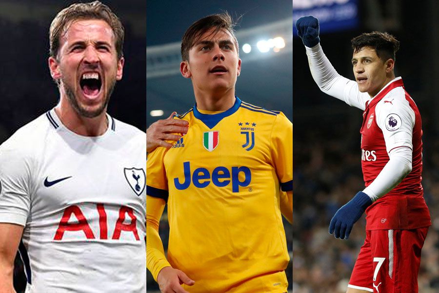 Harry Kane, Paulo Dybala, Alexis Sánchez