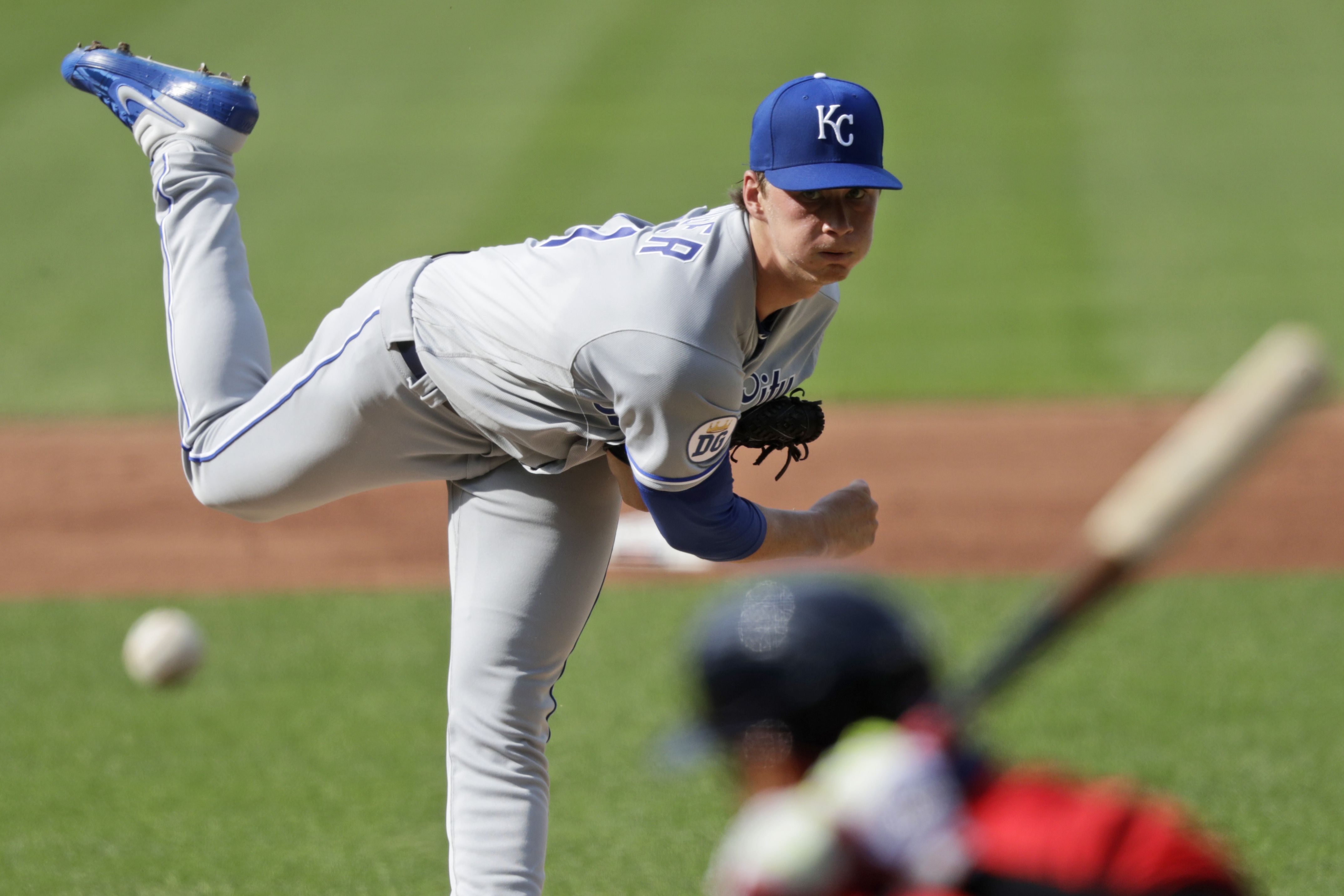 Kansas City Royals Brett Phillips jogs back to the dug out after