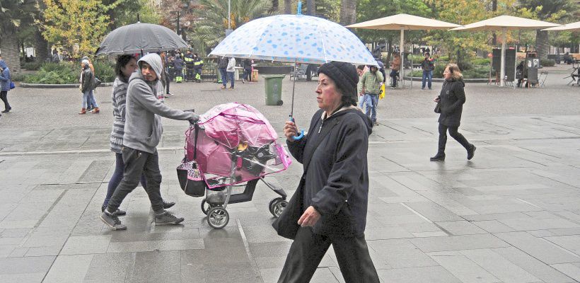 Llovizna en Santiago