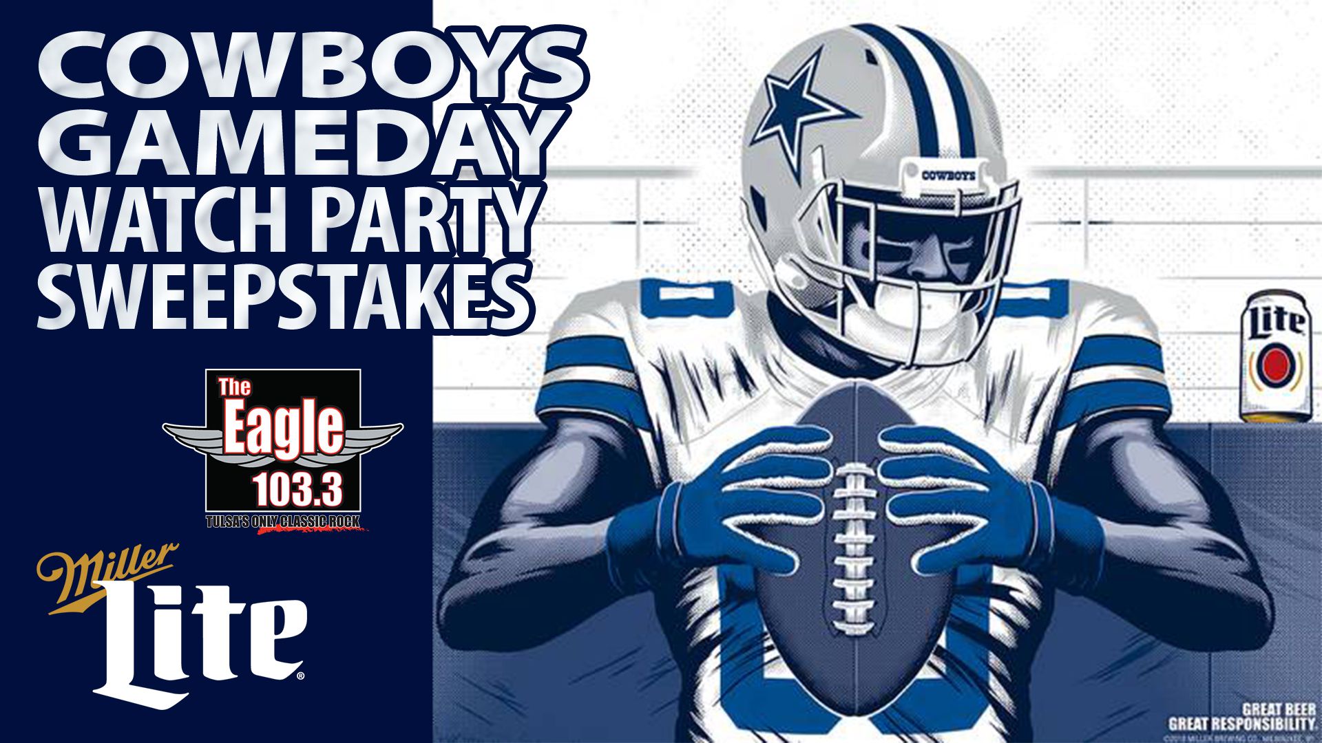 DALLAS COWBOYS MILLER LITE coozie, game day giveaway, plus ticket