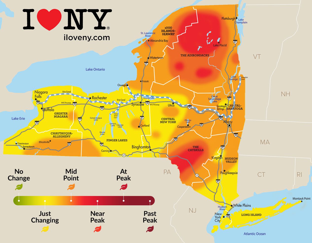 Fall Foliage Map 2019 Upstate Ny Fall Foliage 2019: Hurry! Colors Peak In Adirondacks, Catskills  - Newyorkupstate.com