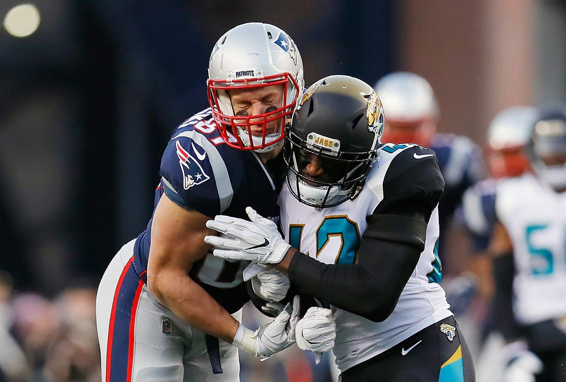 Foxboro, MA - New England Patriots tight end Rob Gronkowski looks News  Photo - Getty Images