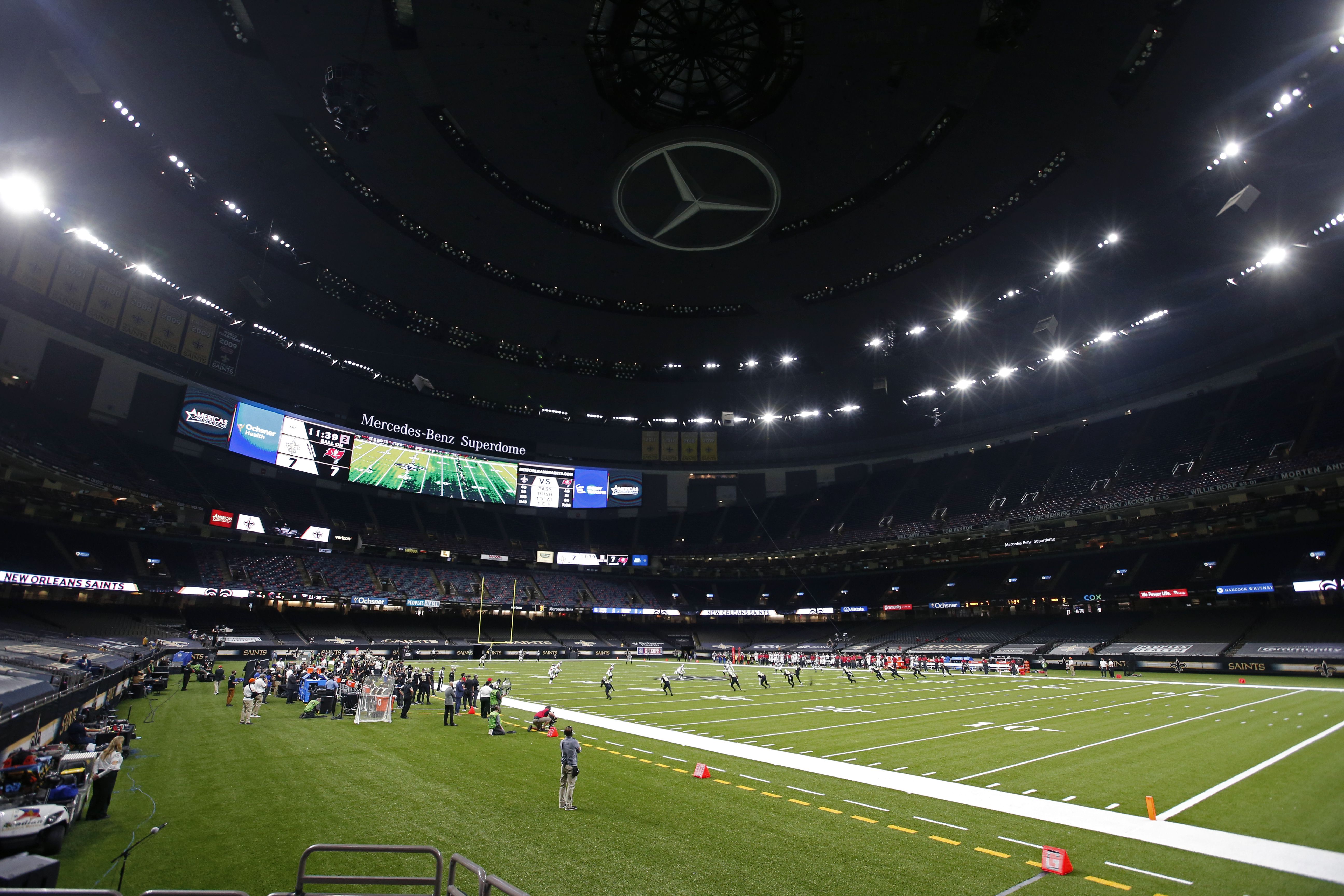 NFL New Orleans Saints Football Action in the Superdome, New Orleans,  Louisiana