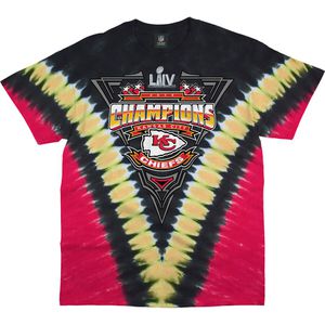 Liquid Blue Men's Red Kansas City Chiefs Super Bowl LVII Champions Shield Tie-Dye T-Shirt Size: Medium