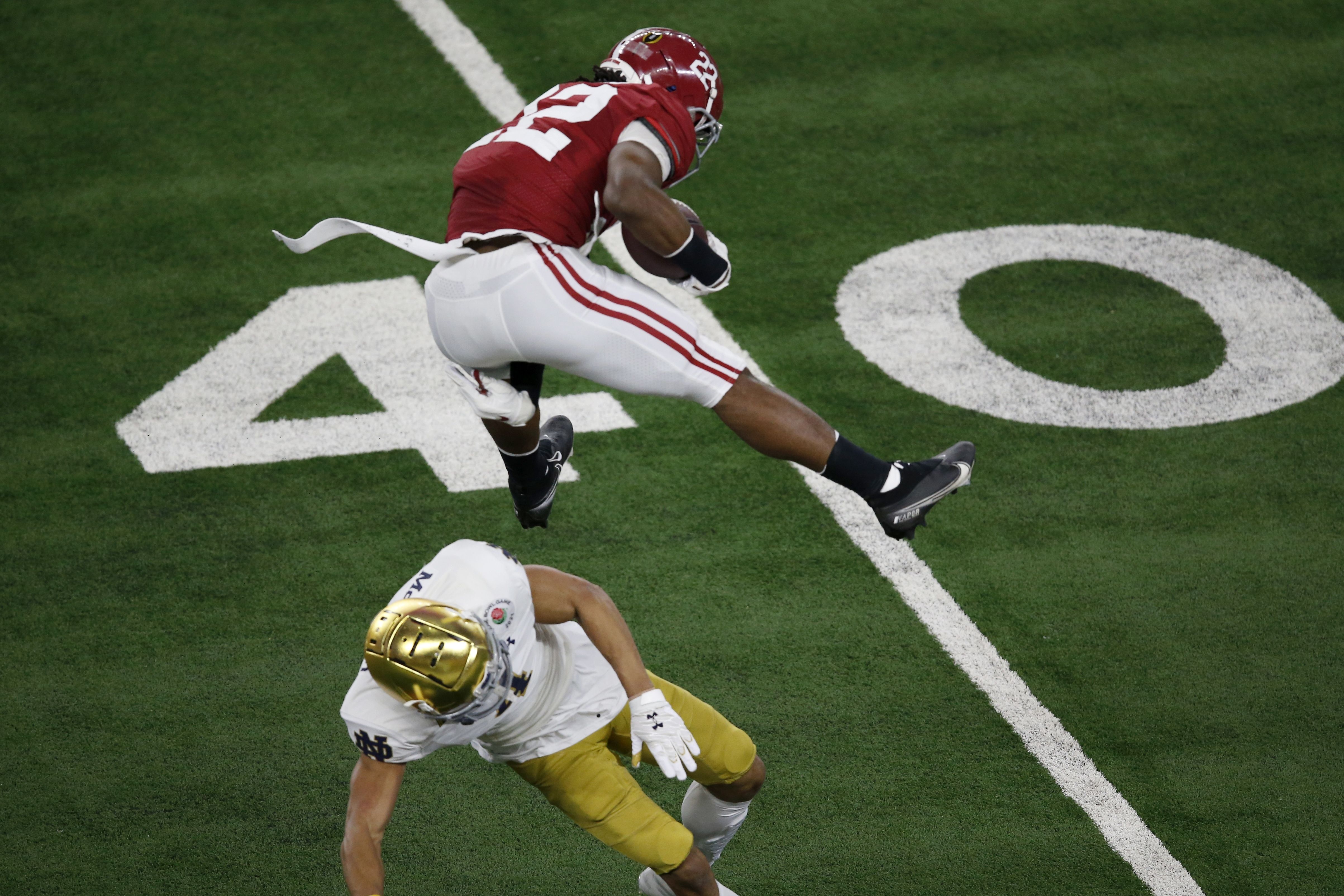 Najee Harris - Harris stacks up well against other Alabama running