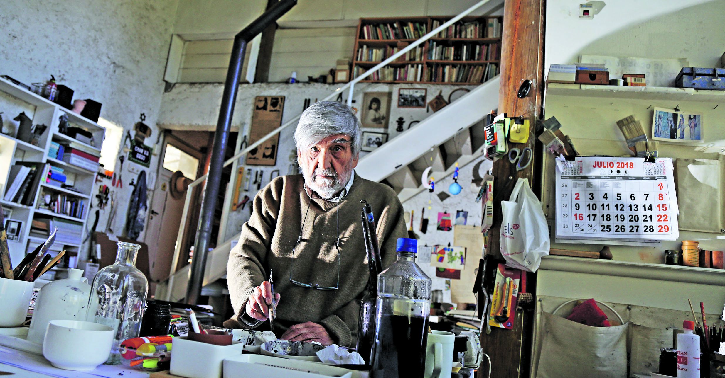 19.08.18Guillermo Nunez, pintor chileno.foto reinaldo ubilla