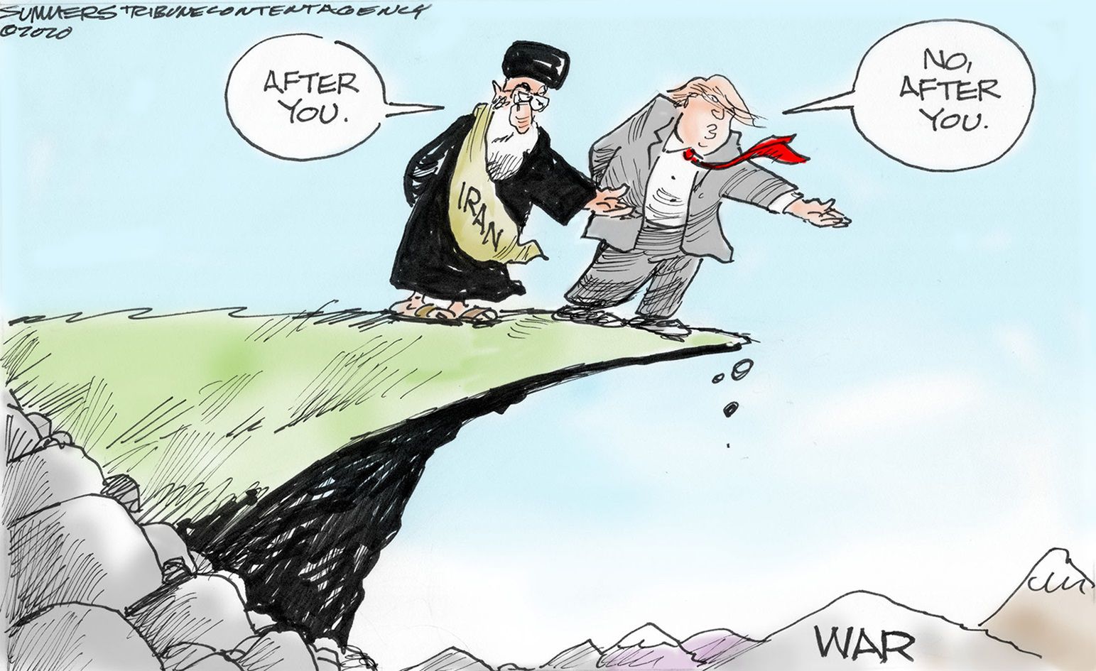 Editorial cartoons for Jan. 12, 2020: Iran, US back away from brink of war  