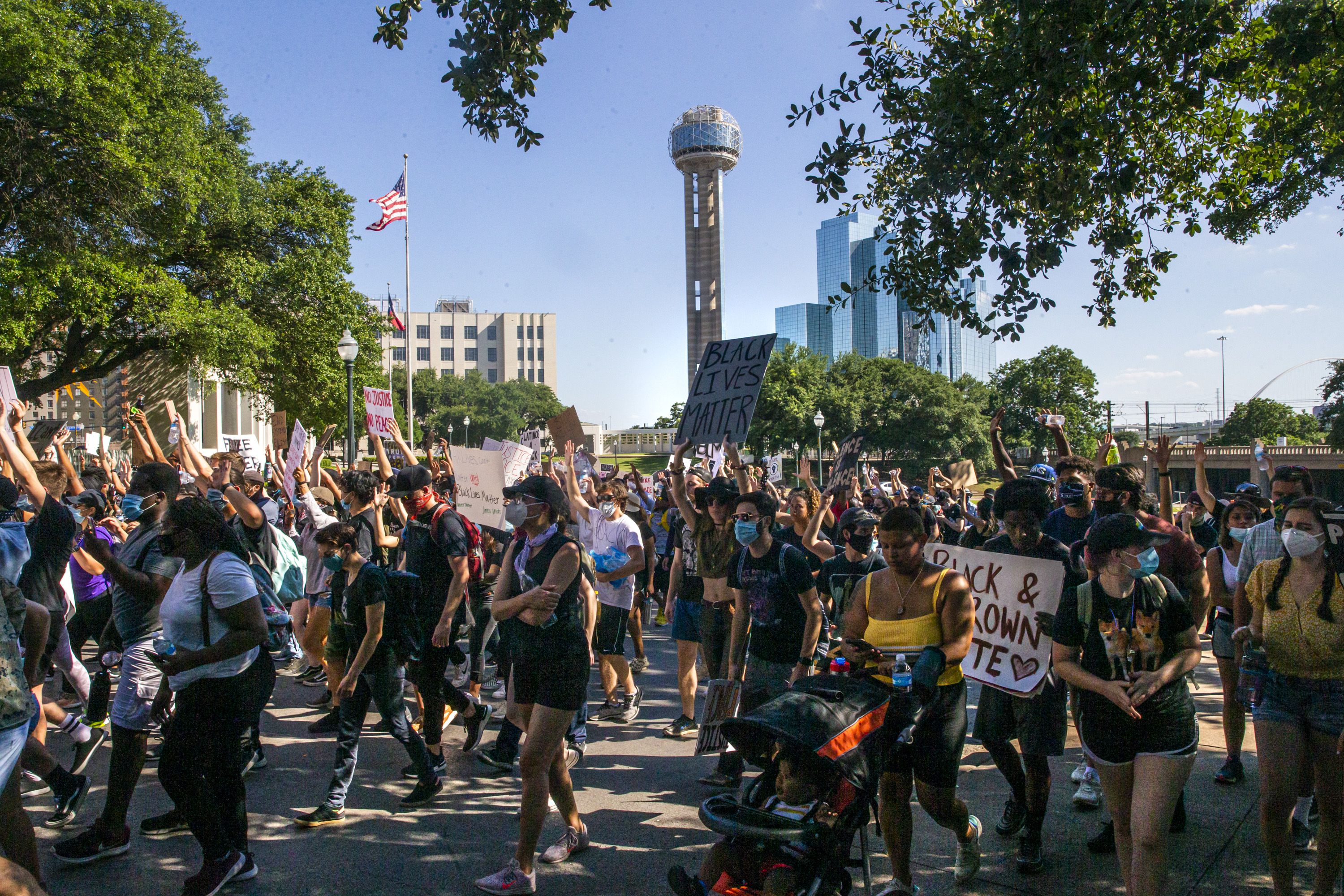 There's two Americas': Dallas-area protesters call out double